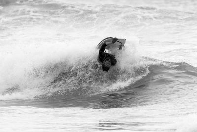 Man surfing in sea