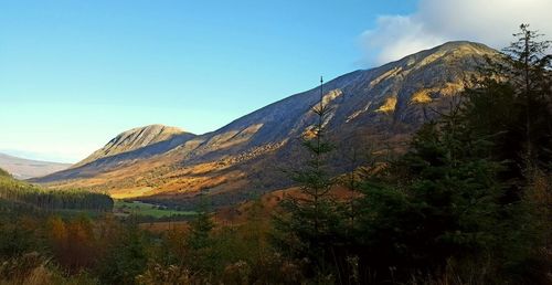 Scenic view of mountains against sky