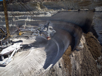 Bucket-wheel excavator at open-pit mine