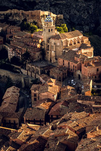 Panoramic view of old town during sunset