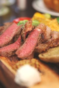 Close-up of meal served in plate