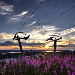 Scenic view of cloudy sky at sunset