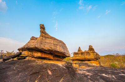 Rock formations against sky