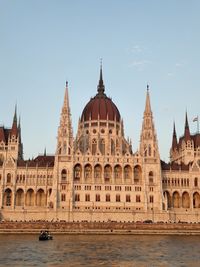 Low angle view of historical building against clear sky