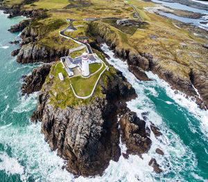 High angle view of sea shore