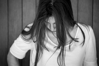 Close-up portrait of young woman