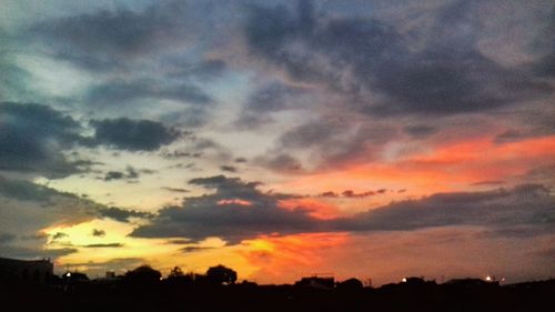 Scenic view of dramatic sky during sunset