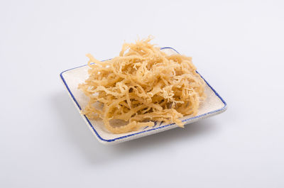 High angle view of food on white background