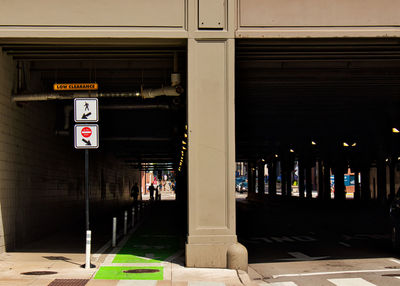 Information sign in illuminated city