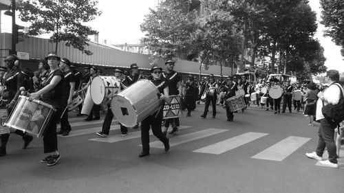 People on street in city