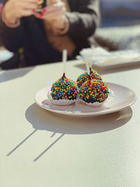 Close-up of cake on table