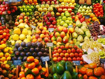 Various fruits for sale at market stall