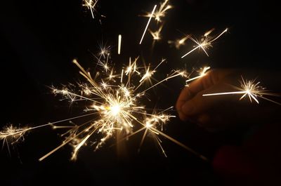 Firework display at night