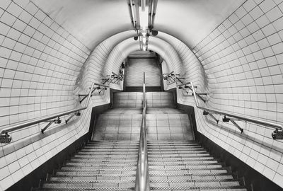 Illuminated subway station