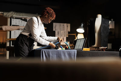 Colleagues working at desk