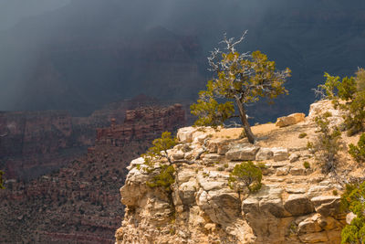 Scenic view of rocky mountains