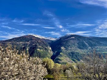 Scenic view of mountains against sky