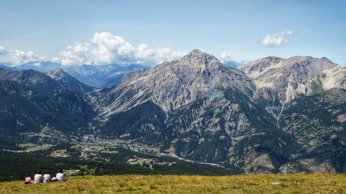 Panoramic view of mount chaberton from mount fraiteve