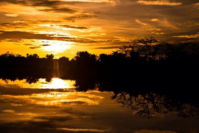 Sunset over lake