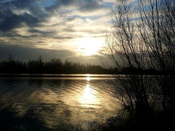 Sunset over lake