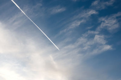 Low angle view of vapor trail in sky