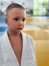 Portrait of boy looking away