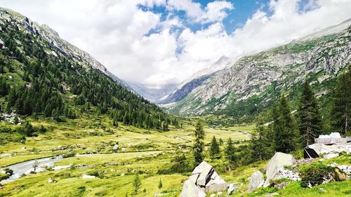 Scenic view of mountains against sky