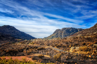 Scenic view of mountains against sky