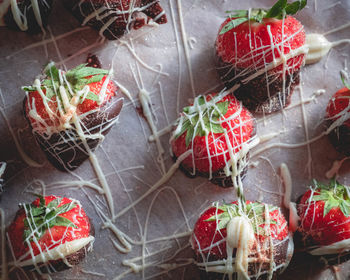 High angle view of vegetables for sale in market