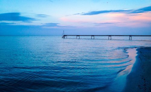 Scenic view of sea at sunset