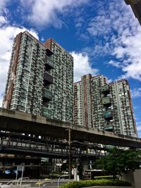 Low angle view of modern building against sky