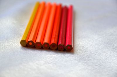 Close-up of colored pencils