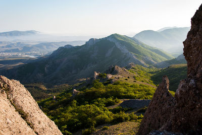 Scenic view of mountains against sky