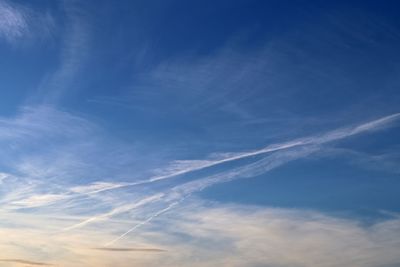 Low angle view of vapor trail in sky