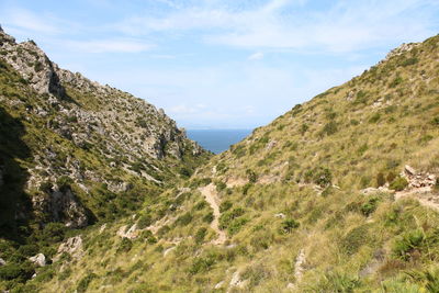 Scenic view of mountains against sky