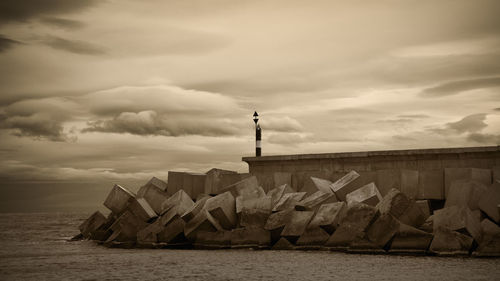 View of historical building against cloudy sky