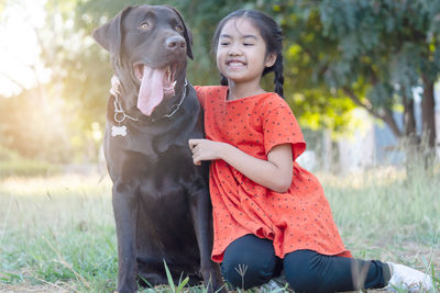 Cute girl with dog