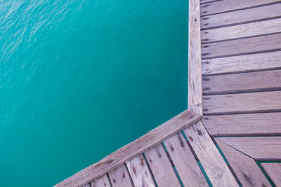 High angle view of swimming pool by sea