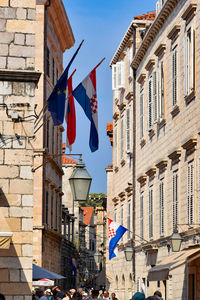 Low angle view of buildings in city