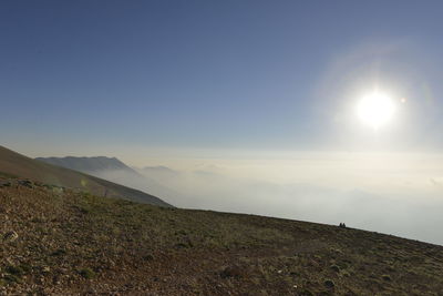 Scenic view of landscape against clear sky