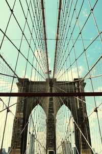 Low angle view of suspension bridge