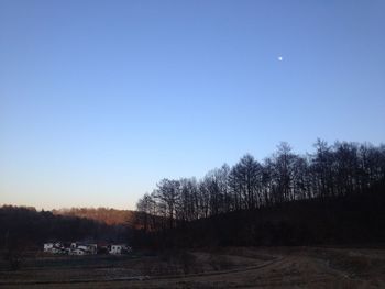 Scenic view of landscape against clear sky