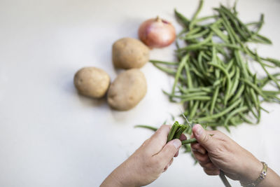 Close-up of person preparing food