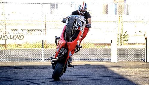 Man riding motorcycle