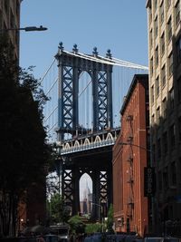 Low angle view of bridge against sky