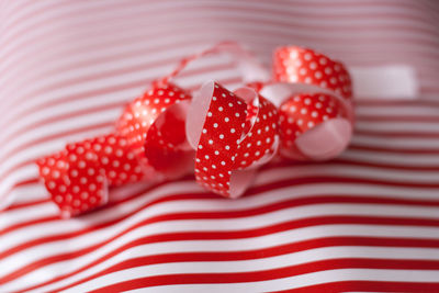 Close-up of heart shape on table
