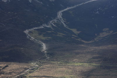 High angle view of road along landscape