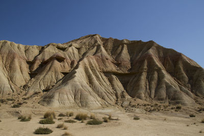 Scenic view of desert against clear sky