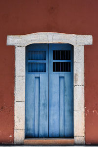 Close-up of closed door of building
