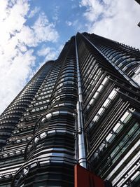 Low angle view of modern building against sky